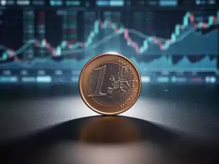 Ein Euro-Cent auf einer dunklen Oberfläche, im Hintergrund verschwommene digitale Finanzdaten, symbolisiert Betrug und Manipulation. - Foto: über boerse-global.de