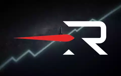 Abstrakte Darstellung der Raumfahrtindustrie mit einem minimalistischen Raketenschatten und einer nach unten gerichteten Lichtspur, die Marktvolatilität symbolisiert. - Foto: über boerse-global.de