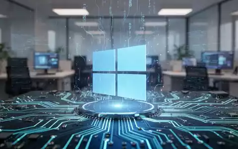 Stilisiertes Windows 10-Logo auf einer Platine, symbolisiert erweiterte Sicherheitsupdates und fortlaufenden Support. - Foto: über boerse-global.de