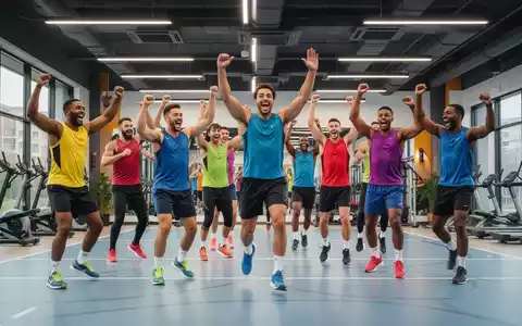 Diverse Sportler jubeln in einem modernen, gut beleuchteten Gemeinschaftssportverein, der lebendig und dynamisch wirkt. - Foto: über boerse-global.de