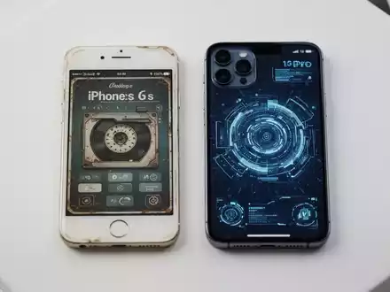 Ein älteres iPhone 6s neben einem neueren iPhone 15 Pro, das die Entwicklung von iPhone-Design und -Funktionen veranschaulicht. - Foto: über boerse-global.de