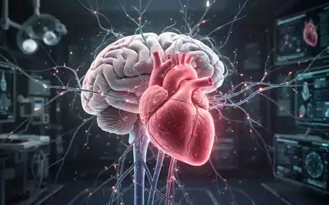 Ein stilisiertes menschliches Gehirn und ein Herz, die durch leuchtende Bahnen miteinander verbunden sind, symbolisieren die Verbindung von Herz- und Gehirngesundheit. - Foto: über boerse-global.de