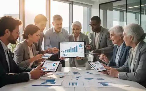 Eine vielfältige Gruppe von Menschen, die gemeinsam Finanzdiagramme und digitale Tablets in einem modernen Büro überprüfen. - Foto: über boerse-global.de