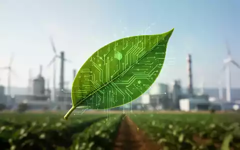 Ein stilisiertes grünes Blatt mit digitalen Schaltungsmustern, das Nachhaltigkeit und technologischen Fortschritt in Gia Lai symbolisiert. - Foto: über boerse-global.de