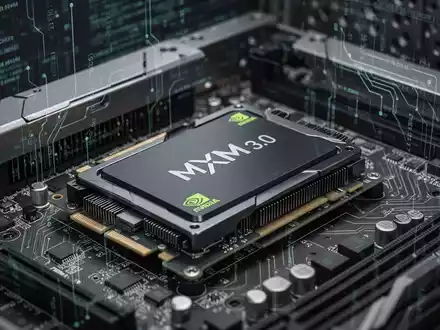 Nahaufnahme einer MXM 3.0 NVIDIA Grafikkarte auf einer Platine, die modulares Design und technische Komplexität zeigt. - Foto: über boerse-global.de