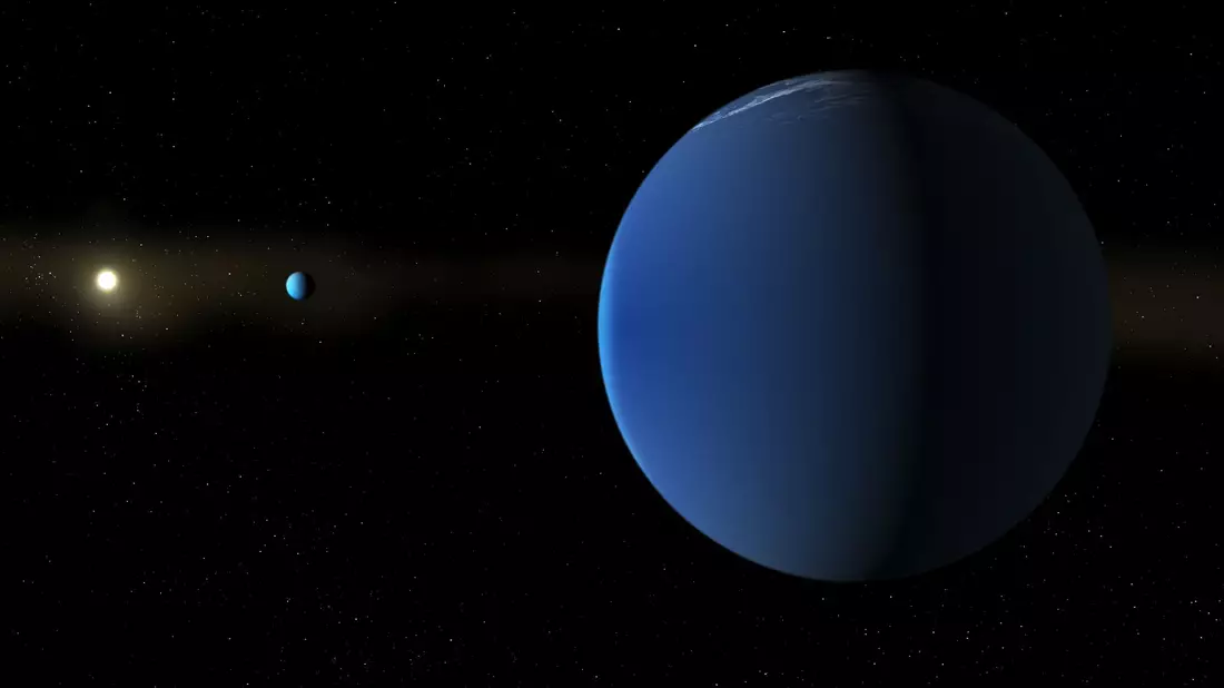 Der Stern TOI-791 und die beiden ihn umrundenden Riesenplaneten. - Bild: Daniel Rutter/NASA/dpa
