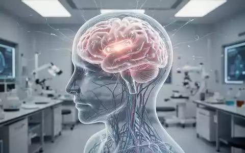 Ein futuristisches, leuchtendes Hirnimplantat in einem stilisierten menschlichen Kopf, umgeben von feinen neuronalen Pfaden in einem High-Tech-Labor. - Foto: über boerse-global.de