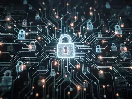 Leuchtendes, abstraktes neuronales Netzwerk mit digitalen Sicherheitsschlössern, das KI-Betrugserkennung gegen Cyber-Bedrohungen symbolisiert. - Foto: über boerse-global.de