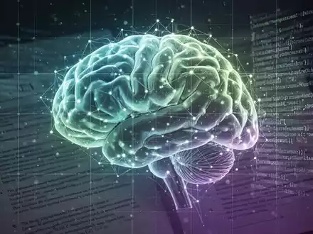 Ein stilisiertes, leuchtendes neuronales Netzwerk, überlagert mit einem Datenraster und abstrakten rechtlichen Dokumenten im Hintergrund. - Foto: über boerse-global.de