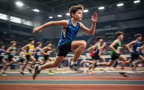 Ein junger Sportler in Aktion, der während eines Leichtathletikwettbewerbs springt oder rennt, mit einem verschwommenen Hintergrund. - Foto: über boerse-global.de