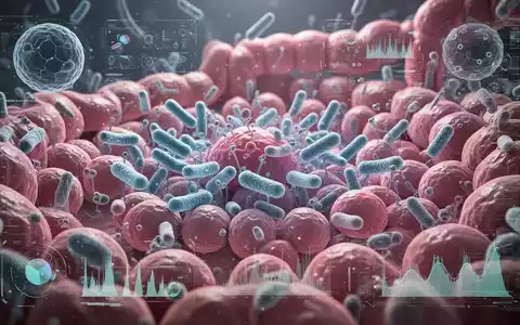 Nahaufnahme von Darmzellen und Mikroben, die wissenschaftliche Forschung und die Rolle des Mikrobioms bei der Darmgesundheit darstellen. - Foto: über boerse-global.de
