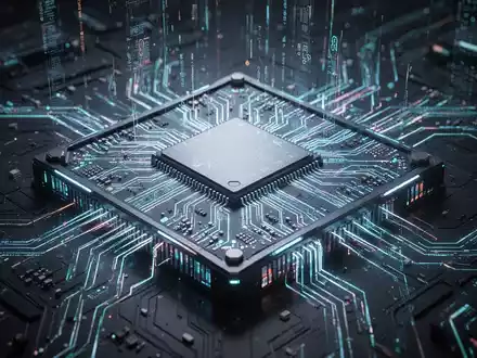 Nahaufnahme eines beleuchteten, hochentwickelten Mikrochips, der OpenAIs KI-Prozessor 'Jalapeño' darstellt. - Foto: über boerse-global.de