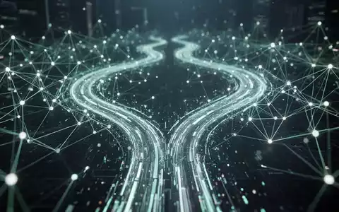 Ein futuristisches, leuchtendes Netzwerk von Datenpunkten, das komplexe KI-Systeme symbolisiert, mit sich verzweigenden Pfaden. - Foto: über boerse-global.de