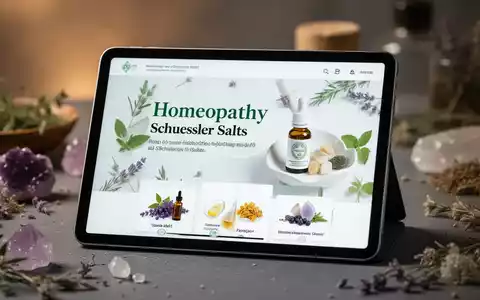 Eine digitale Tablette zeigt eine Webinar-Oberfläche über Homöopathie und Schüßler-Salze, umgeben von verschwommenen Kräutern. - Foto: über boerse-global.de