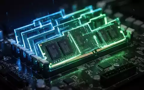 Nahaufnahme von leuchtenden RAM-Riegeln auf einer Platine, die Speicher und Technologieleistung symbolisieren. - Foto: über boerse-global.de