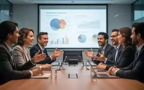 Eine Gruppe von Betriebsräten diskutiert lebhaft in einem modernen Konferenzraum, mit einem unscharfen Bildschirm im Hintergrund. - Foto: über boerse-global.de