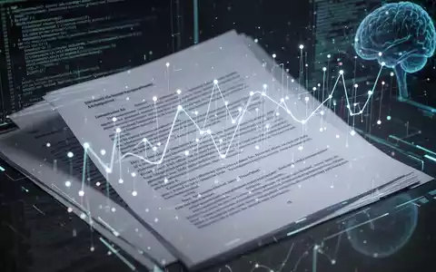 Glühende digitale Oberfläche mit abstrakten Datenpunkten und Linien über einem teilweise geöffneten PDF-Dokument, symbolisiert KI-Integration. - Foto: über boerse-global.de