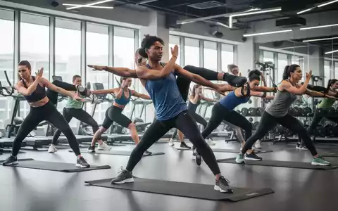 Eine Gruppe von Personen in Sportkleidung führt gezielte Fitnessübungen für Bauch, Beine und Po in einem modernen Fitnessstudio aus. - Foto: über boerse-global.de