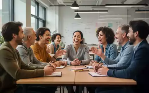 Eine vielfältige Gruppe von Menschen unterhält sich angeregt in einem hellen, modernen Lernambiente, das Sprachkurse symbolisiert. - Foto: über boerse-global.de