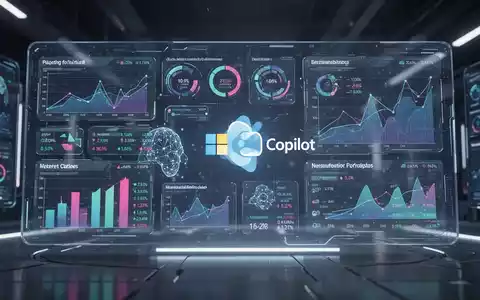 Bildschirm mit Finanzanalysen und KI-Elementen, die Microsoft Copilot in Wirtschaft und Finanzen zeigen. - Foto: über boerse-global.de