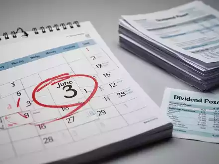 Ein Kalender mit dem 3. Juni ist umkreist, umgeben von Finanzdokumenten und einem Dividendenbericht. - Foto: über boerse-global.de