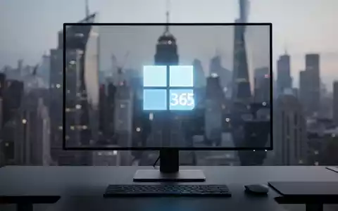 Leuchtendes Microsoft 365-Symbol auf einem Computermonitor, das digitale Produktivität und Software-Updates symbolisiert. - Foto: über boerse-global.de