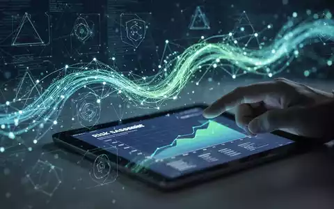 Abstrakte Darstellung von Datenflüssen und regulatorischen Strukturen mit einer Hand, die ein Tablet mit Risikobewertung hält. - Foto: über boerse-global.de