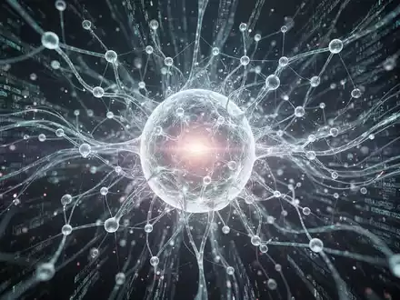 Glühendes, vernetztes neuronales Netzwerk, das künstliche Intelligenz darstellt, mit Datenströmen um einen zentralen Kern. - Foto: über boerse-global.de