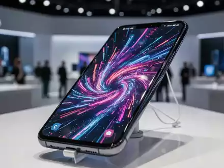 Ein modernes Smartphone mit hellem, farbenfrohem Display, das seine fortschrittlichen Funktionen und sein Design hervorhebt. - Foto: über boerse-global.de