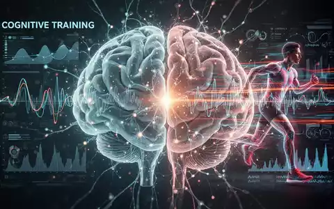 Eine stilisierte Darstellung eines menschlichen Gehirns mit leuchtenden neuronalen Verbindungen, die kognitives und aerobes Training symbolisieren. - Foto: über boerse-global.de