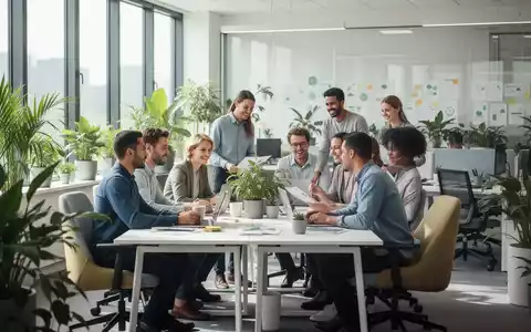 Mitarbeiter arbeiten zusammen in einem modernen, hellen Büro, das Gesundheit und Wohlbefinden am Arbeitsplatz betont. - Foto: über boerse-global.de