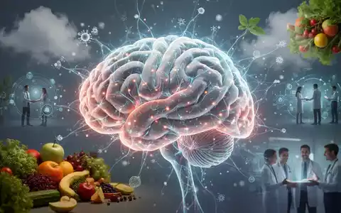 Ein stilisiertes menschliches Gehirn mit leuchtenden neuronalen Netzwerken, umgeben von Elementen wie sauberer Luft und gesunder Ernährung. - Foto: über boerse-global.de
