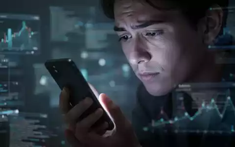Eine Person hält ein Smartphone in einem dunklen Raum, dessen Bildschirm das Gesicht leicht beleuchtet und digitale Überlastung andeutet. - Foto: über boerse-global.de