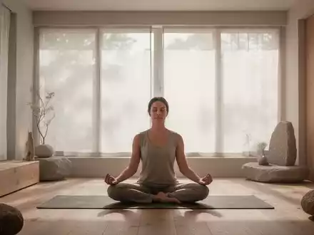 Eine Person sitzt in einer ruhigen Meditationshaltung in einem lichtdurchfluteten Raum mit minimalistischem Design. - Foto: über boerse-global.de
