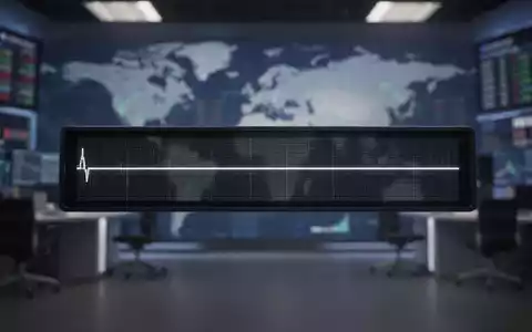 Ein Börsenticker mit einer flachen Linie, die das Fehlen von Nachrichten oder signifikanten Bewegungen symbolisiert. - Foto: über boerse-global.de