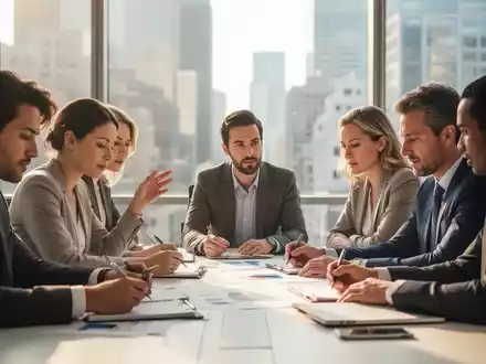 Eine Gruppe von Fachleuten bei einem Workshop, die Notizen machen und diskutieren, mit Fokus auf mentale Stärke. - Foto: über boerse-global.de
