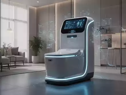 Eine intelligente, mobile Toilette in einem modernen Wohnambiente, symbolisiert technologische Assistenzsysteme für Senioren. - Foto: über boerse-global.de
