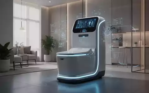Eine intelligente, mobile Toilette in einem modernen Wohnambiente, symbolisiert technologische Assistenzsysteme für Senioren. - Foto: über boerse-global.de
