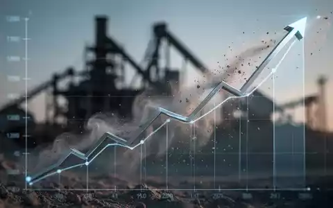 Ein stilisierter Finanzgraph mit aufsteigendem Trend, überlagert mit feinem Zementstaub. Im Hintergrund eine Zementfabrik. - Foto: über boerse-global.de