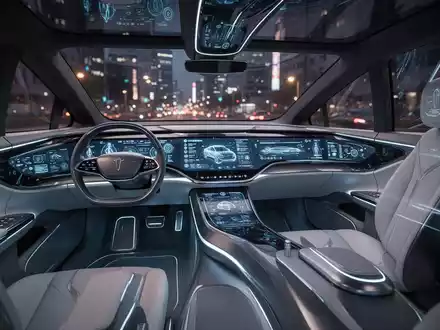 Innenraum eines autonomen Fahrzeugs mit futuristischem Passagierbereich, ohne herkömmliche Fahrsteuerung. - Foto: über boerse-global.de