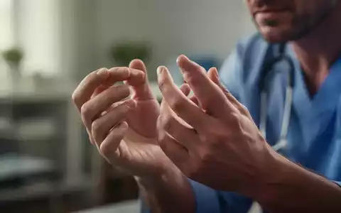 Nahaufnahme der Hände einer Person, die ihre Finger sanft beugt, mit Fokus auf die Gelenke. Hintergrund verschwommen. - Foto: über boerse-global.de