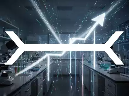 Abstrakte Darstellung von hohem Wachstum im Biotechnologie-Sektor mit dynamischen Lichtstrahlen in einer High-Tech-Laborumgebung. - Foto: über boerse-global.de