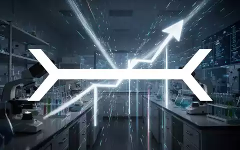 Abstrakte Darstellung von hohem Wachstum im Biotechnologie-Sektor mit dynamischen Lichtstrahlen in einer High-Tech-Laborumgebung. - Foto: über boerse-global.de