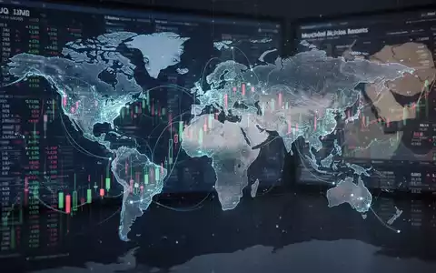 Eine Weltkarte mit digitalen Finanzdaten und subtilen geopolitischen Indikatoren im Hintergrund. - Foto: über boerse-global.de