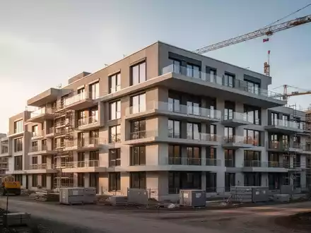 Ein modernes deutsches Wohngebäude im Bau, das die aktuelle Entwicklung im Mietwohnungsneubau und die damit verbundenen steuerlichen Anreize symbolisiert. - Foto: über boerse-global.de
