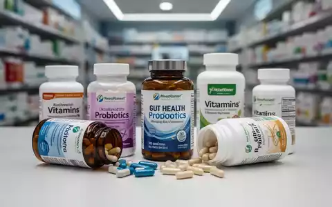 Nahaufnahme von Nahrungsergänzungsmitteln für die Darmgesundheit, darunter Flaschen und Kapseln, auf einer modernen Oberfläche. - Foto: über boerse-global.de