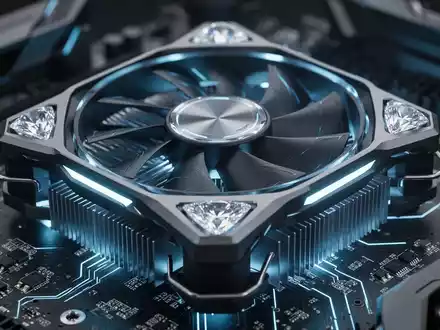 Hochleistungs-CPU-Kühler mit Diamanteinsätzen auf einer Platine für fortschrittliches Wärmemanagement. - Foto: über boerse-global.de