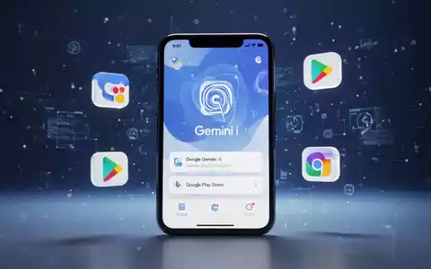 Smartphone-Bildschirm mit Google Gemini KI-Assistent, App-Icons und Play-Store-Elementen. - Foto: über boerse-global.de