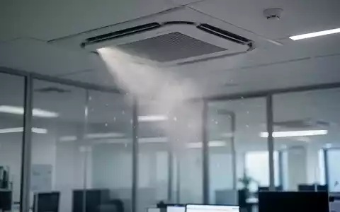 Ein modernes Büro mit einem Klimaanlagen-Lüftungsschacht und subtilen Staubpartikeln, die in einem Lichtstrahl schweben. - Foto: über boerse-global.de