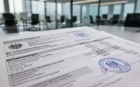 Nahaufnahme von offiziellen Finanzdokumenten mit deutschem Text und Stempeln, die neue Steuerregelungen und Compliance symbolisieren. - Foto: über boerse-global.de